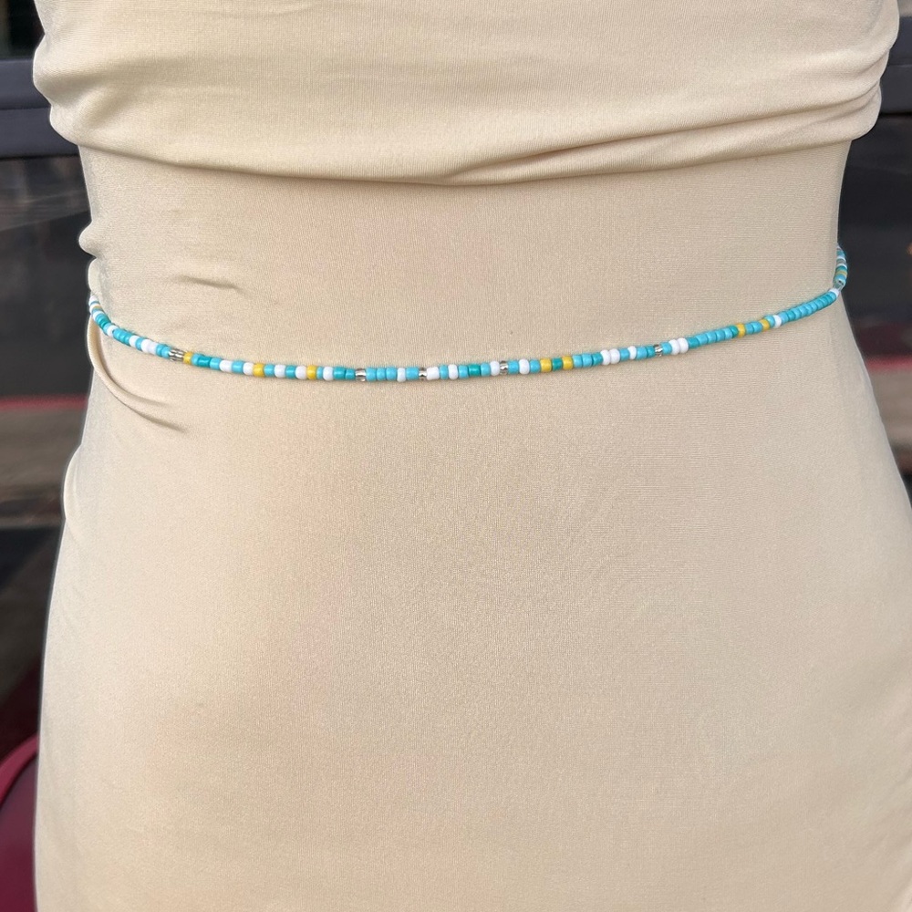 Turquoise blue waist beads